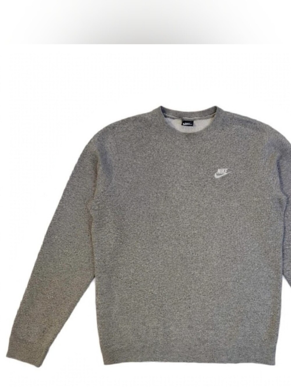 Nike Men’s Grey Crewneck Sweatshirt with White Embroidered Logo